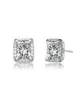 Rachel Glauber White Gold Plated Cubic Zirconia Stud Earrings