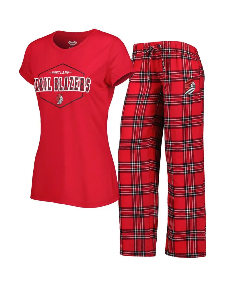 Women's Concepts Sport Red, Black Portland Trail Blazers Badge T-shirt and Pajama Pants Sleep Set