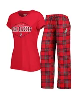 Women's Concepts Sport Red, Black Portland Trail Blazers Badge T-shirt and Pajama Pants Sleep Set