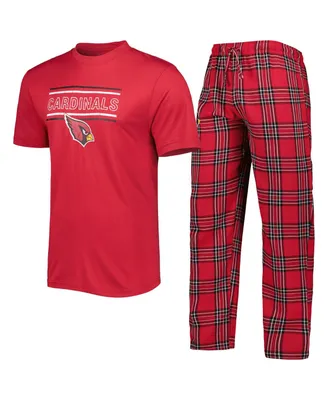 Men's Concepts Sport Cardinal, Black Arizona Cardinals Badge Top and Pants Sleep Set