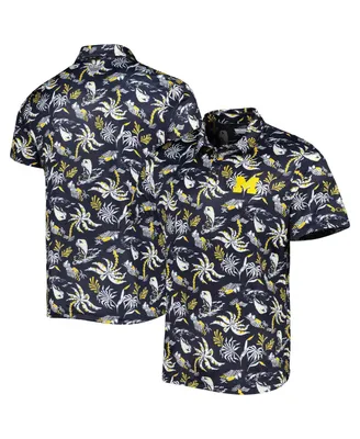 Men's Columbia Navy Michigan Wolverines Super Terminal Tackle Omni-Shade Polo Shirt