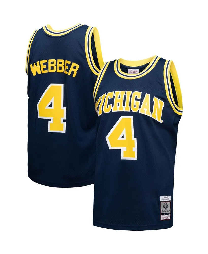 Men's Mitchell & Ness Chris Webber Navy Michigan Wolverines Player Swingman Jersey