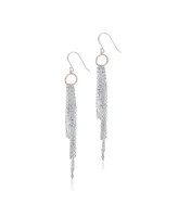 Elegant Sterling Silver Two-Tone Tassel Earrings