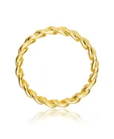 Sterling Silver 14K Gold Plated Chain Band Ring