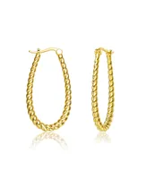 Rachel Glauber 14K Gold Plated "U" Large Hoop Earrings