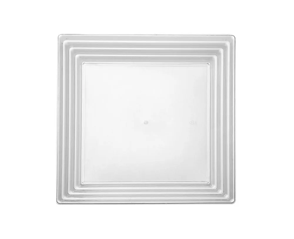 24 Trays, 16 x 11 Clear Rectangular with Groove Rim Plastic Serving Trays