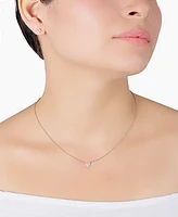 Gianni Bernini 2-Piece Cubic Zirconia Pave Heart Stud Necklace Set (1.09 ct. t.w.) in Sterling Silver