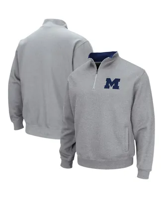 Men's Colosseum Heathered Gray Michigan Wolverines Tortugas Team Logo Quarter-Zip Jacket