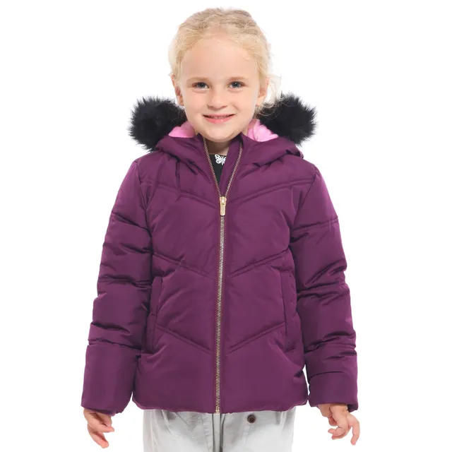 Big Girls Metallic Mix Media Puffer Coat - Silver - Size S (7/8)