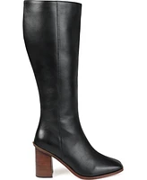 Journee Signature Women's Tamori Stacked Heel Knee High Boots