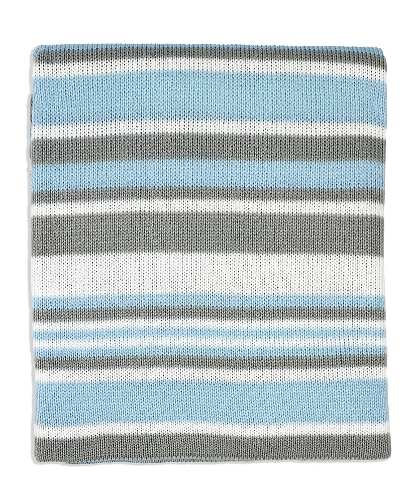 3 Stories Trading Baby Boys or Baby Girls Cozy Striped Knit Blanket