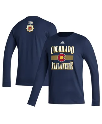 Men's adidas Navy Colorado Avalanche Reverse Retro 2.0 Fresh Playmaker Long Sleeve T-shirt