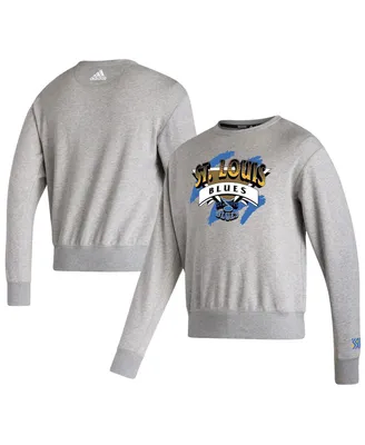 Men's adidas Gray St. Louis Blues Reverse Retro 2.0 Vintage-Like Pullover Sweatshirt
