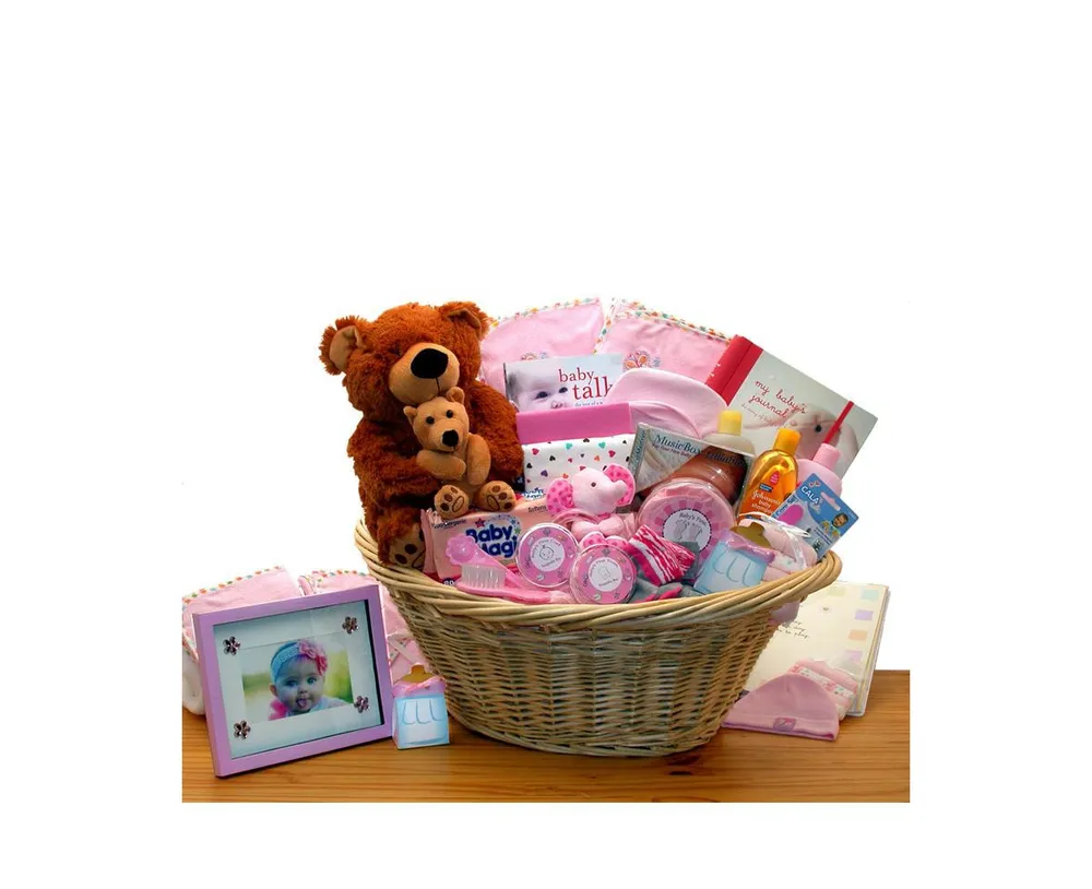 Gbds Deluxe Welcome Home Precious Baby Basket-Pink - baby bath set - baby girl gifts
