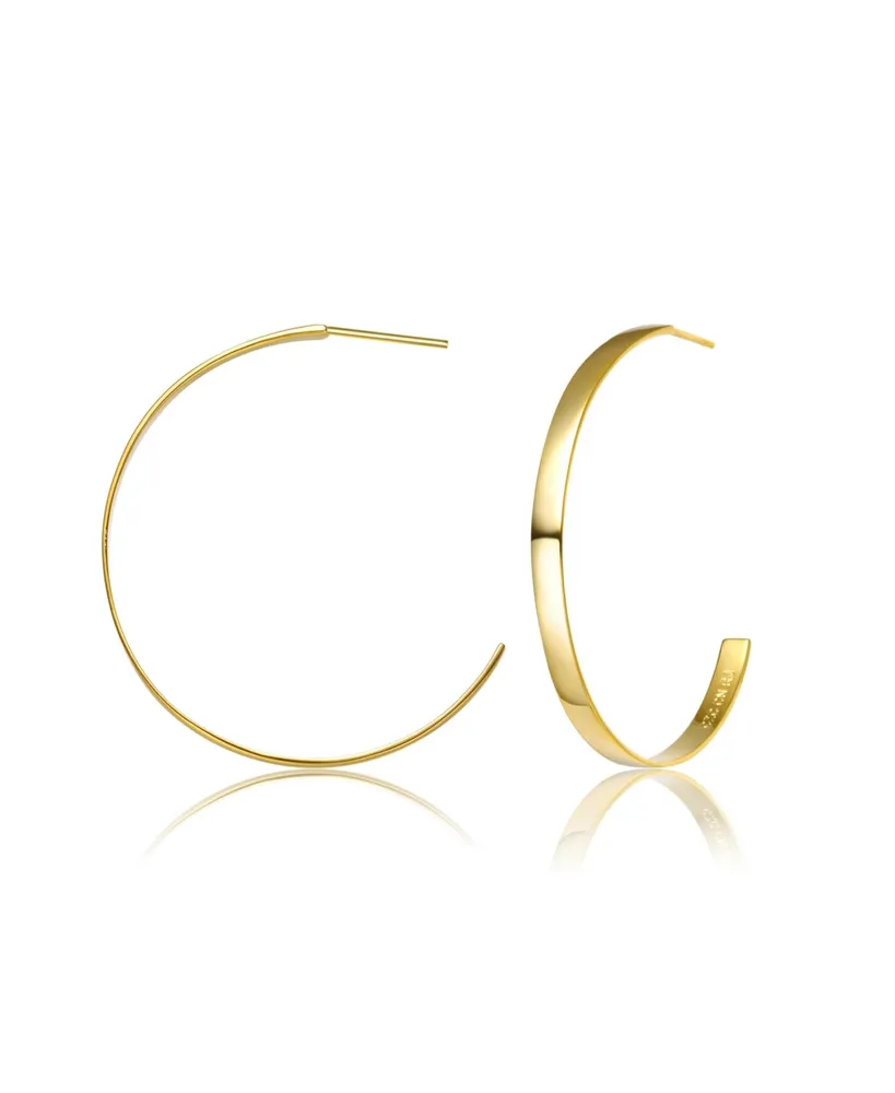 Rachel Glauber 14K Gold Plated Open Hoop Earrings