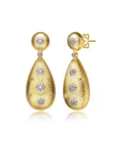 Rachel Glauber Rhodium and 14K Gold Plated Cubic Zirconia Drop Earrings - Two