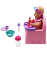 Dream Collection Feeding Fun Baby Doll Gi-Go Dolls, Kids 7 Piece Playset