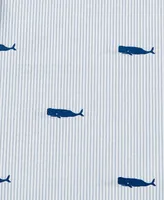 Nautica Whale Stripe Cotton Percale -Piece Sheet Set