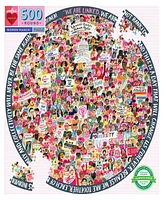 Eeboo Piece and Love Women March 500 Piece Round Circle Jigsaw Puzzle Set