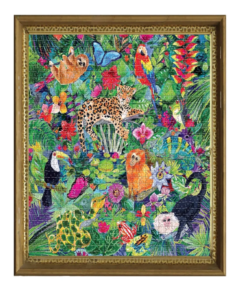 Eeboo Piece and Love Amazon Rainforest 1000 Piece Square Adult Jigsaw Puzzle Set