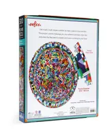 Eeboo Piece and Love Triangle Pattern Round Circle Jigsaw Puzzle Set, 500 Piece