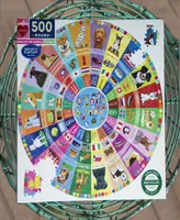 Eeboo Piece and Love Dogs of the World Round Family Jigsaw Puzzle, 500 Piece