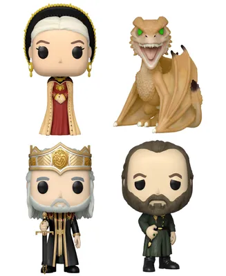 Funko Tv House of the Dragon Syrax, Rhaenyra Targaryen, Viserys Targaryen, Otto Hightower 4 Figure Collectors Set