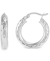 Giani Bernini Textured Tube Small Hoop Earrings, 20mm, Created for Macy's