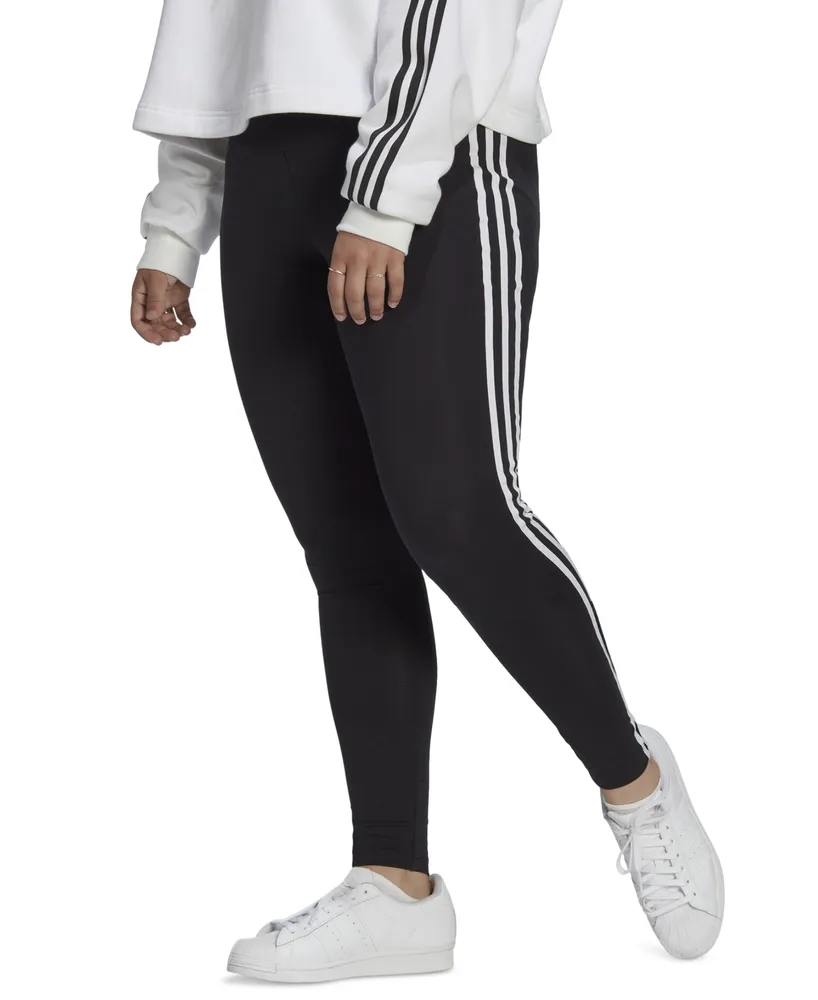 Adidas Originals Plus Size 3-Stripes High-Rise Leggings