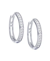 Macy's Cubic Zirconia Pave Round Hoop Earrings