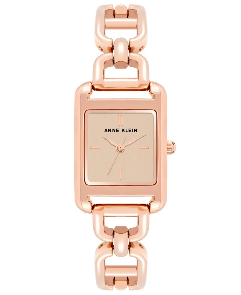 Anne Klein Women's Rose Gold-Tone Alloy Open Link Bracelet Watch, 33mm - Rose Gold