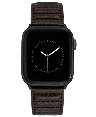 Vince Camuto Men's Stitched Pattern Premium Leather Band Compatible with 42/44/45/Ultra/Ultra 2 Apple Watch