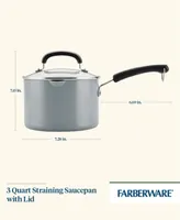 Farberware Ceramic Nonstick Straining 3 Quart Saucepan with Lid