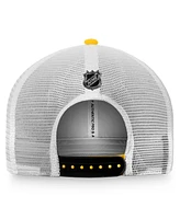 Men's Fanatics Gold, White Pittsburgh Penguins Authentic Pro Rink Trucker Snapback Hat