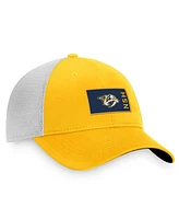 Men's Fanatics Gold, White Nashville Predators Authentic Pro Rink Trucker Snapback Hat