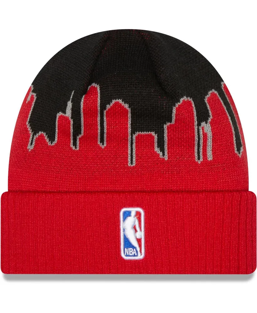 Men's New Era Red and Black Houston Rockets 2022 Tip-Off Cuffed Knit Hat