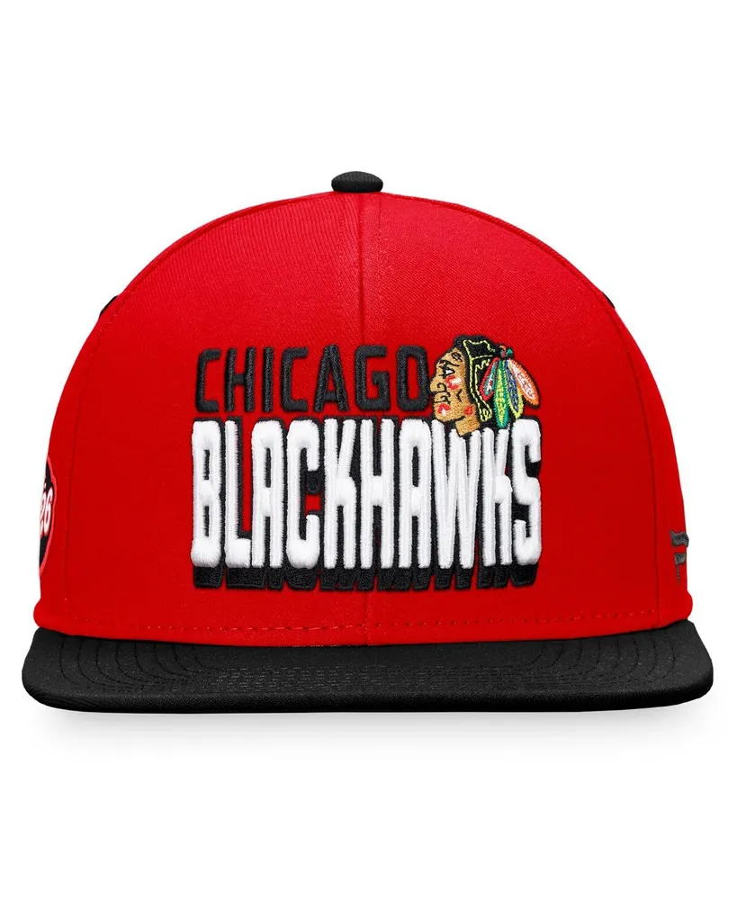 Men's Fanatics Red, Black Chicago Blackhawks Heritage Retro Two-Tone Snapback Hat