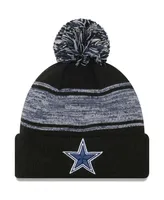 Men's New Era Black Dallas Cowboys Chilled Cuffed Knit Hat with Pom