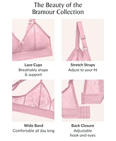 Glamorise Plus Full Figure Bramour Gramercy Luxe Lace Wireless Bralette 7012