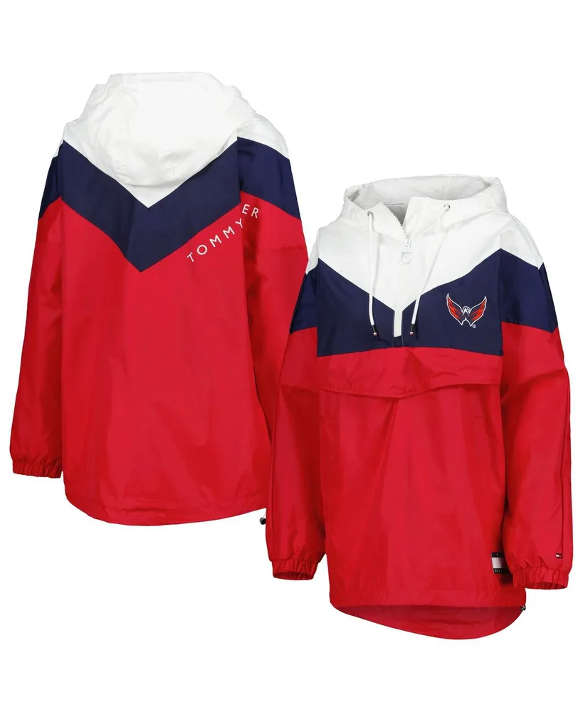 Women's Tommy Hilfiger Red Washington Capitals Abigail V-Neck Long Sleeve  T-Shirt