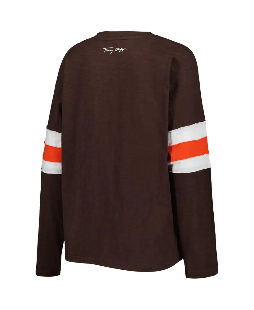 Women's Tommy Hilfiger Brown Cleveland Browns Justine Long Sleeve Tunic T-shirt