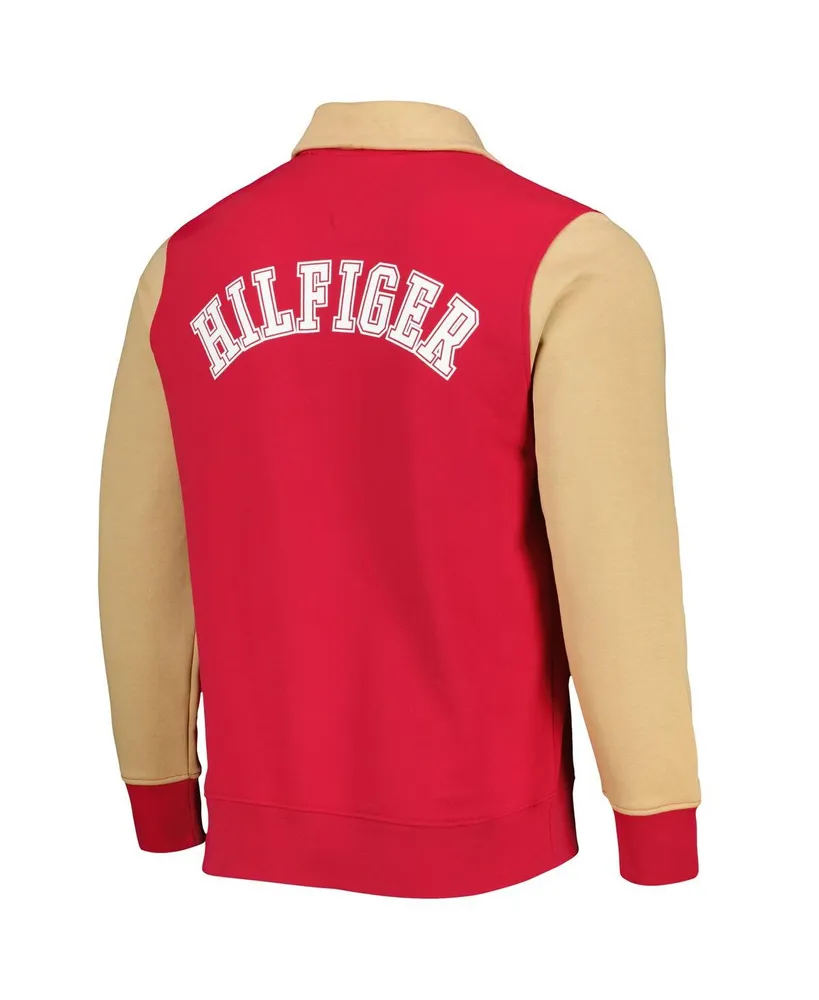 Men's Tommy Hilfiger Scarlet, Gold San Francisco 49Ers Aiden Quarter-Zip Top