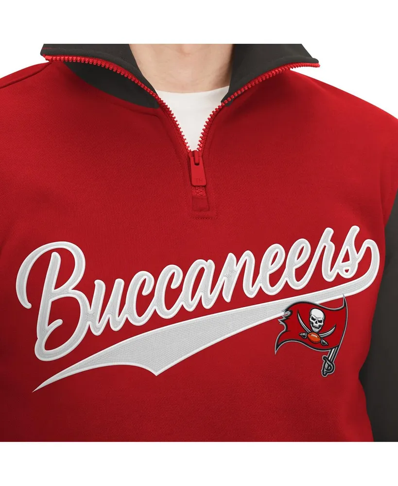 Men's Tommy Hilfiger Red, Pewter Tampa Bay Buccaneers Aiden Quarter-Zip Top