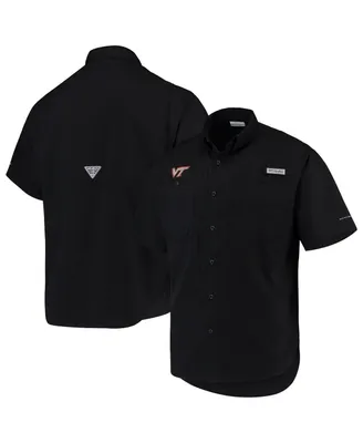 Men's Columbia Black Virginia Tech Hokies Pfg Tamiami Omni-Shade Button-Down Shirt