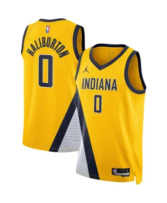 Men's and Women's Jordan Tyrese Haliburton Gold Indiana Pacers Swingman Jersey - Statement Edition