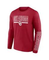 Men's Fanatics Crimson Oklahoma Sooners Modern Two-Hit Long Sleeve T-shirt