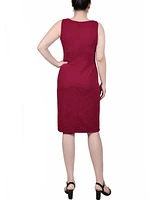 Ny Collection Petite Textured 3/4 Sleeve Two Piece Dress Set