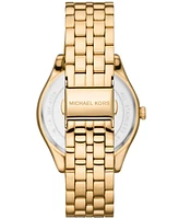 Michael Kors Women's Harlowe Three-Hand Gold-Tone Stainless Steel Bracelet Watch, 38mm