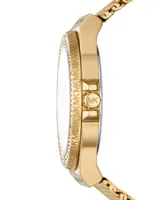 Michael Kors Women's Lennox Three-Hand Gold-Tone Stainless Steel Bracelet Mesh Watch, 37mm