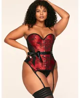 Adore Me Plus Jasmine Boned Strapless Corset & Thong Set